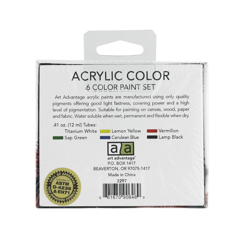 Art Advantage Paint Set Acrylic .41oz 6 Color - Image 5